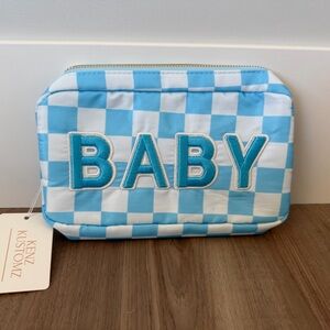 kenz kustomz NWT Blue and White Checkered 'BABY' Pouch